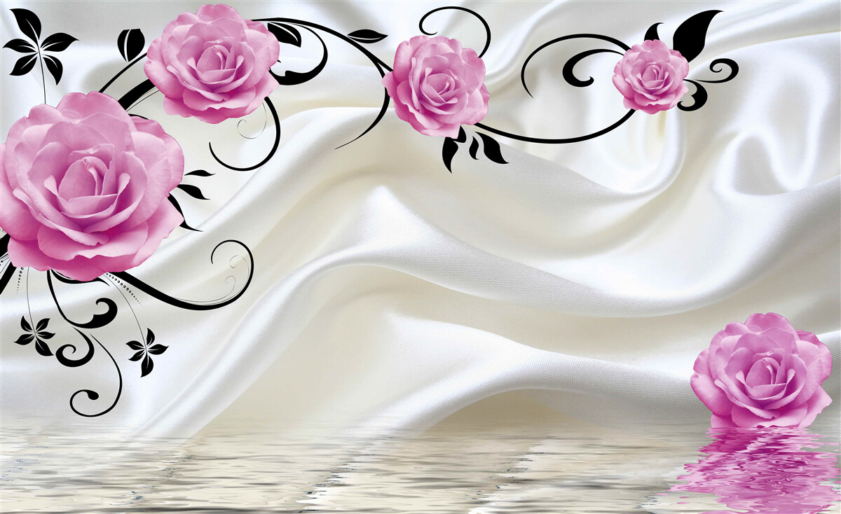 Fotobehang paarse knoppen aan donkere zijden takken