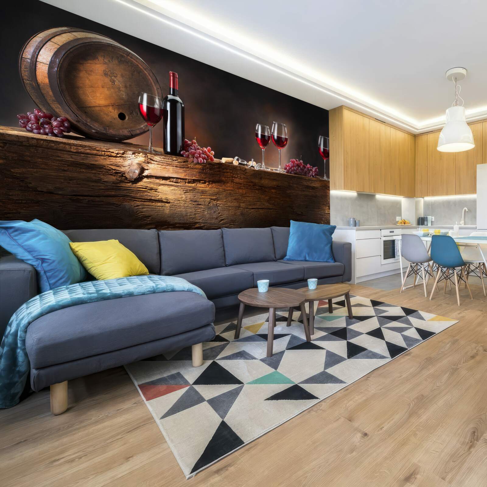 Fotobehang wijnkelder met rijpende dranken