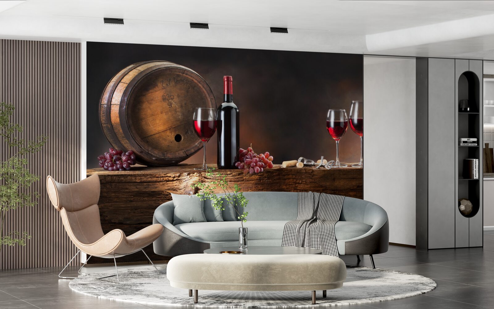 Fotobehang wijnkelder met rijpende dranken