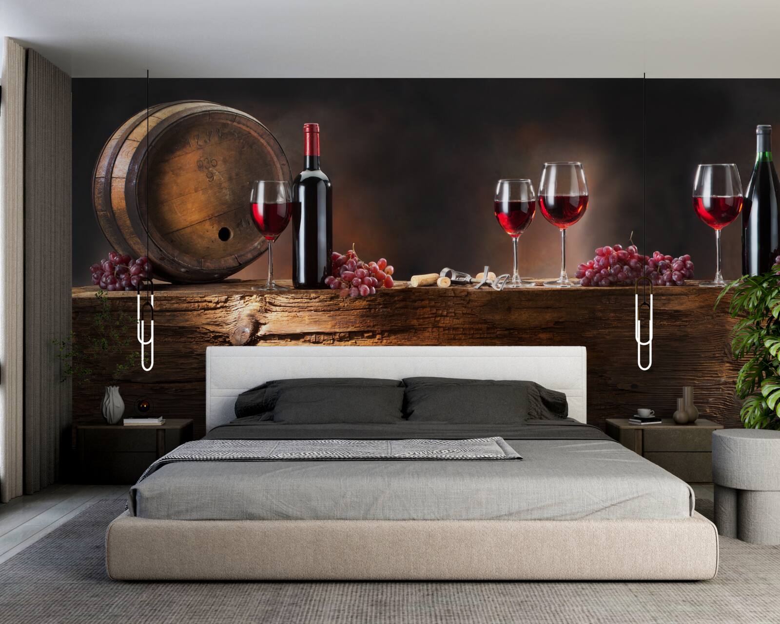 Fotobehang wijnkelder met rijpende dranken