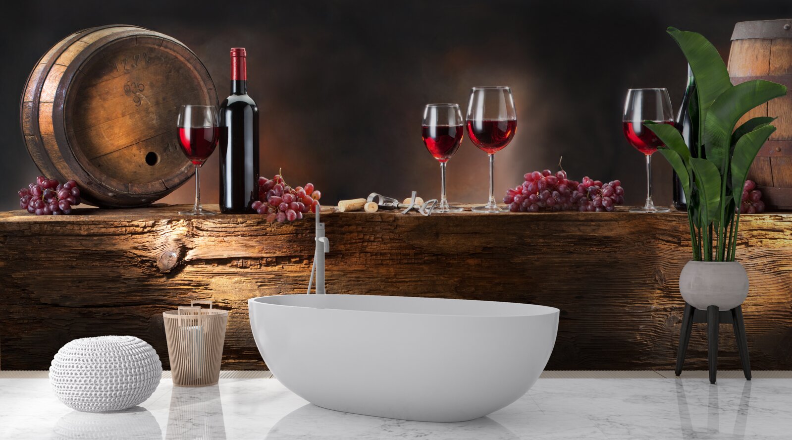 Fotobehang wijnkelder met rijpende dranken
