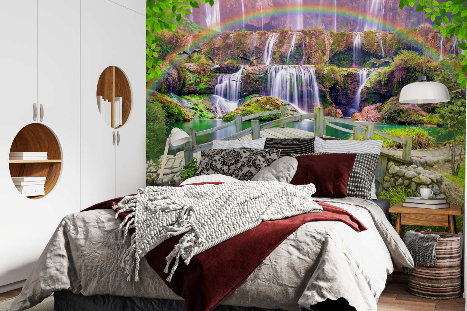 Fotobehang compositie van de zomertuin in het landschap