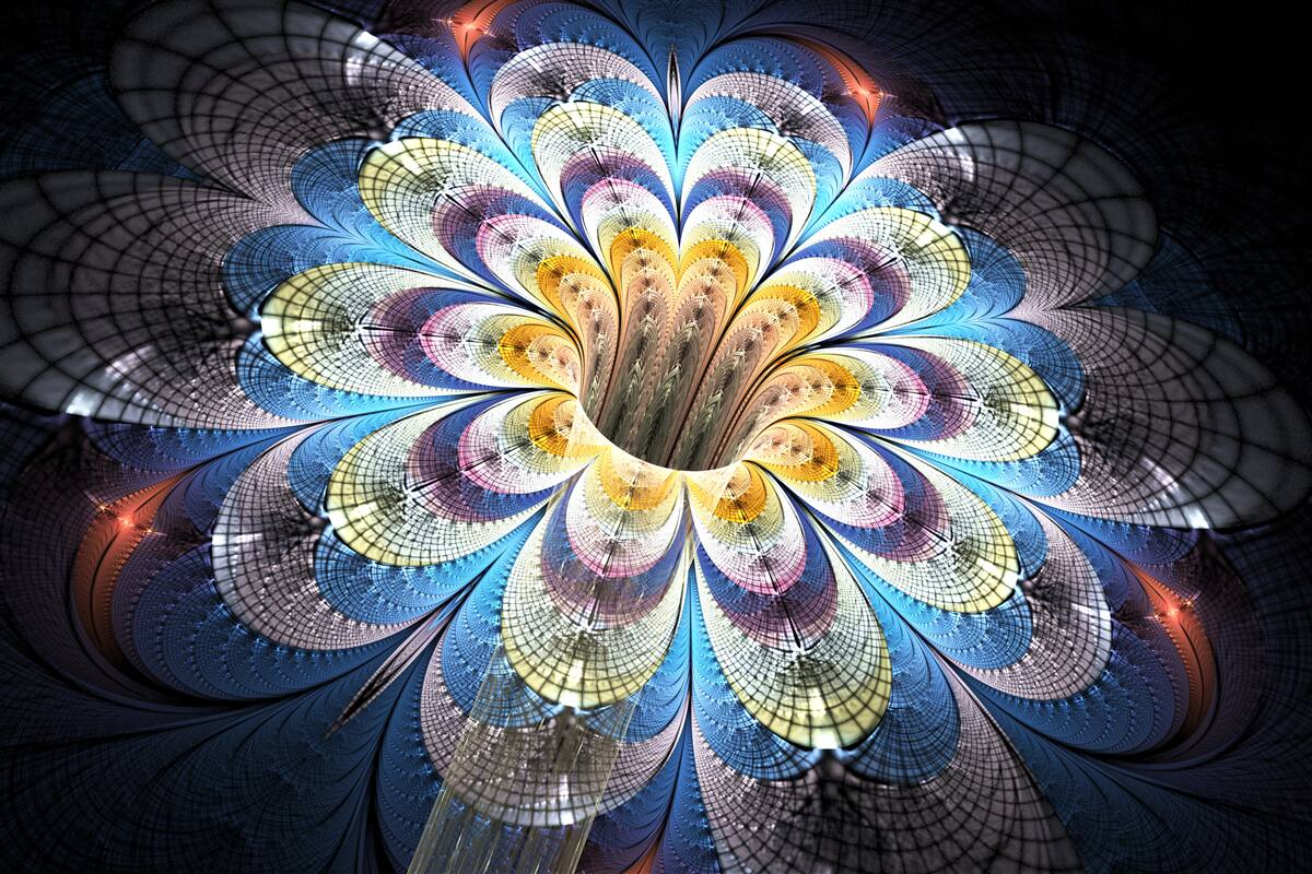 Fotobehang abstract beeld van een opengaande knop