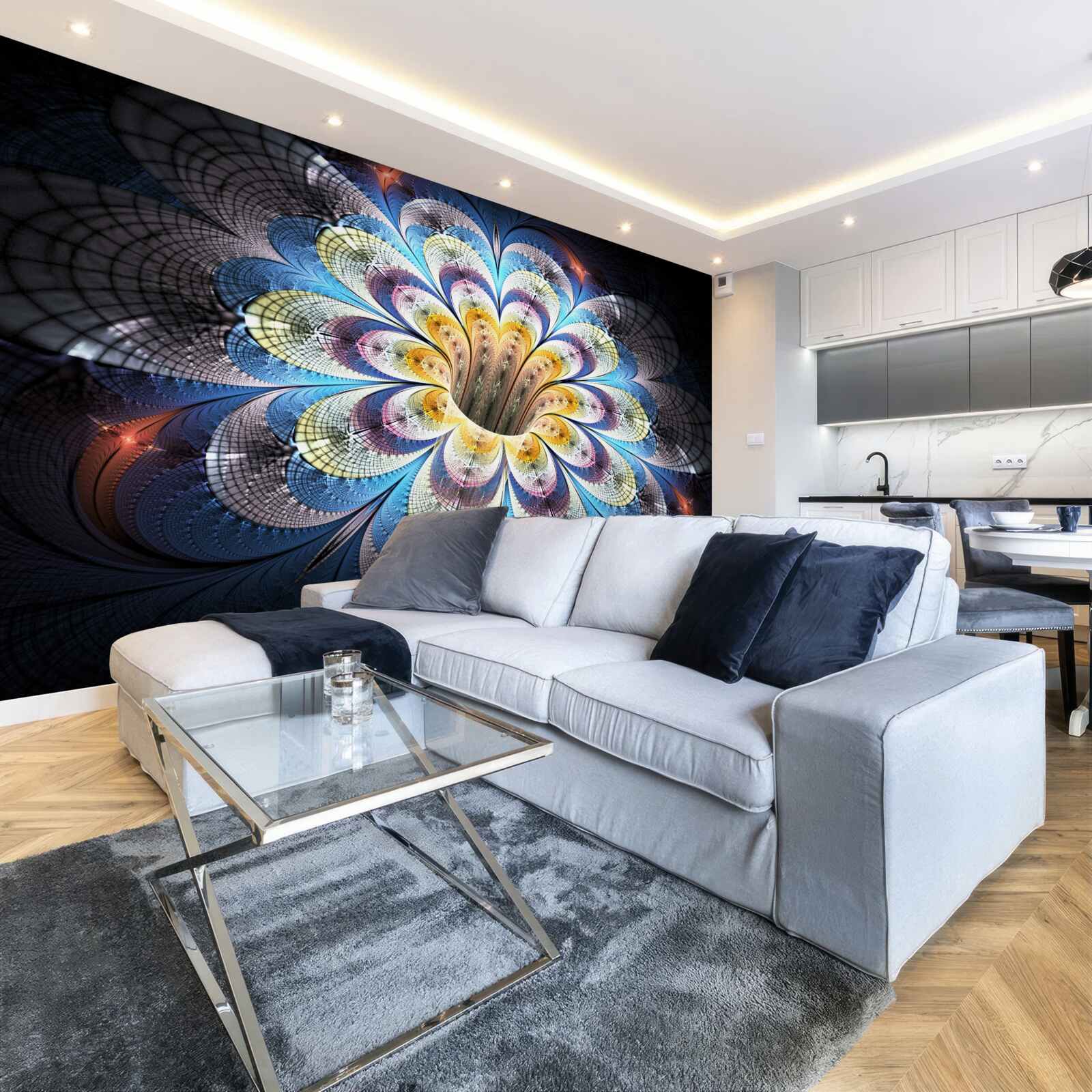 Fotobehang abstract beeld van een opengaande knop