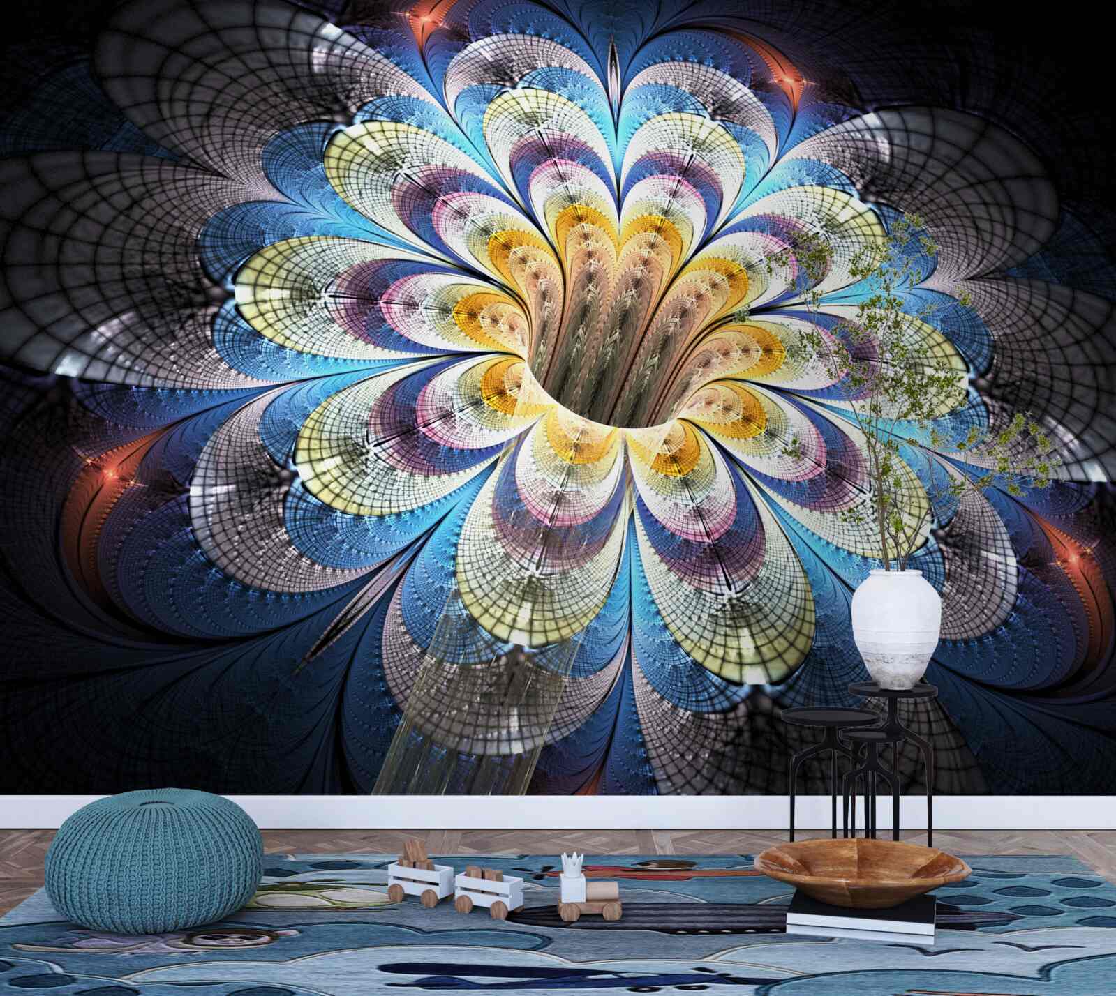 Fotobehang abstract beeld van een opengaande knop