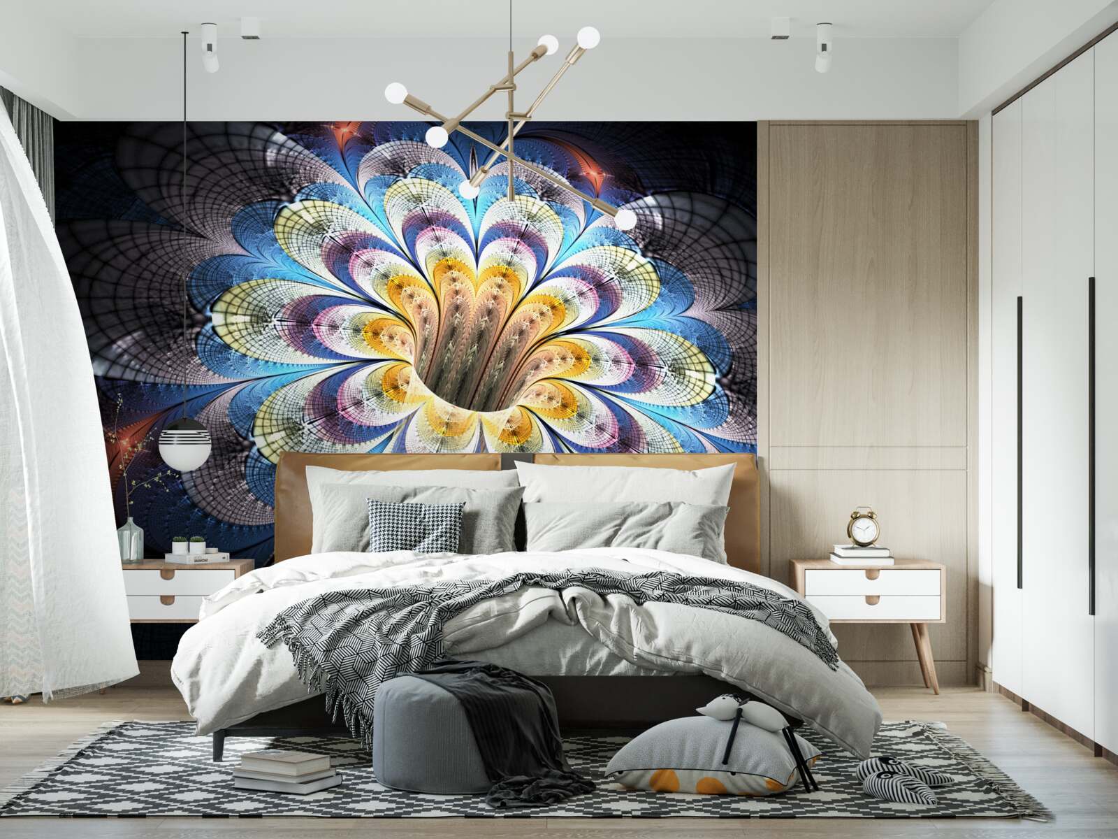 Fotobehang abstract beeld van een opengaande knop