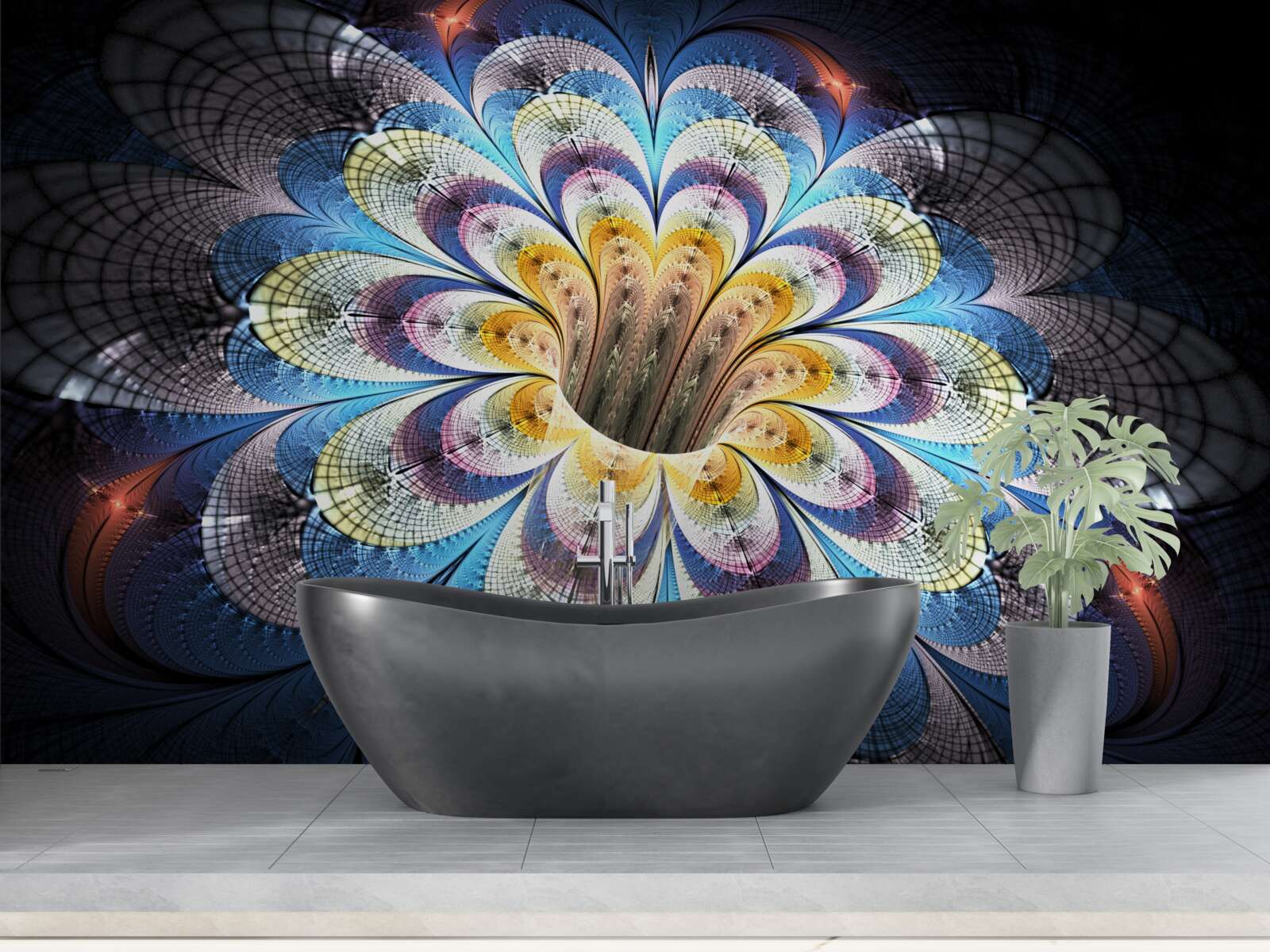 Fotobehang abstract beeld van een opengaande knop