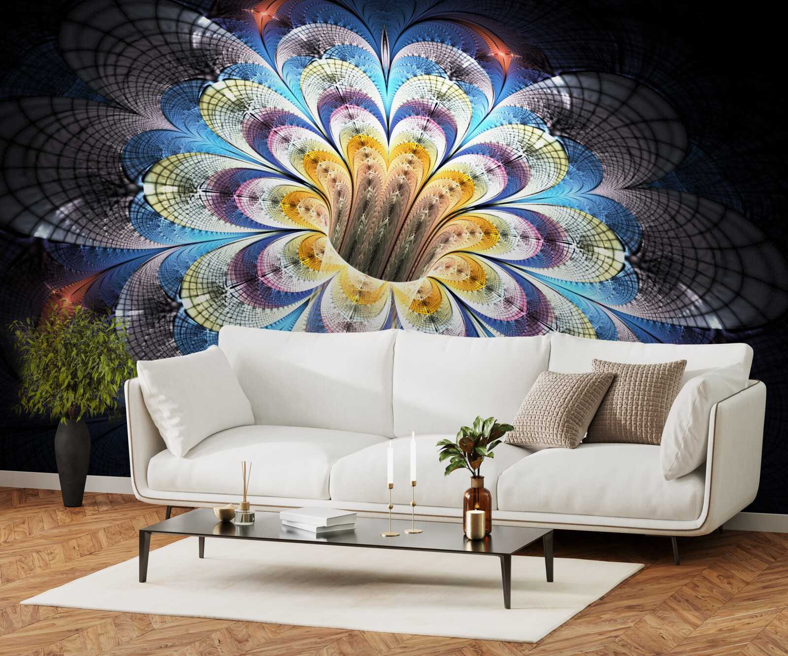 Fotobehang abstract beeld van een opengaande knop