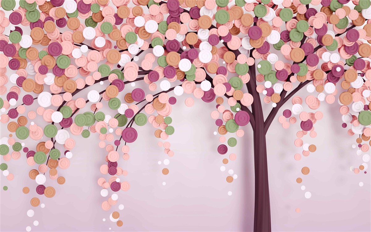 Fotobehang abstracte herfstboom