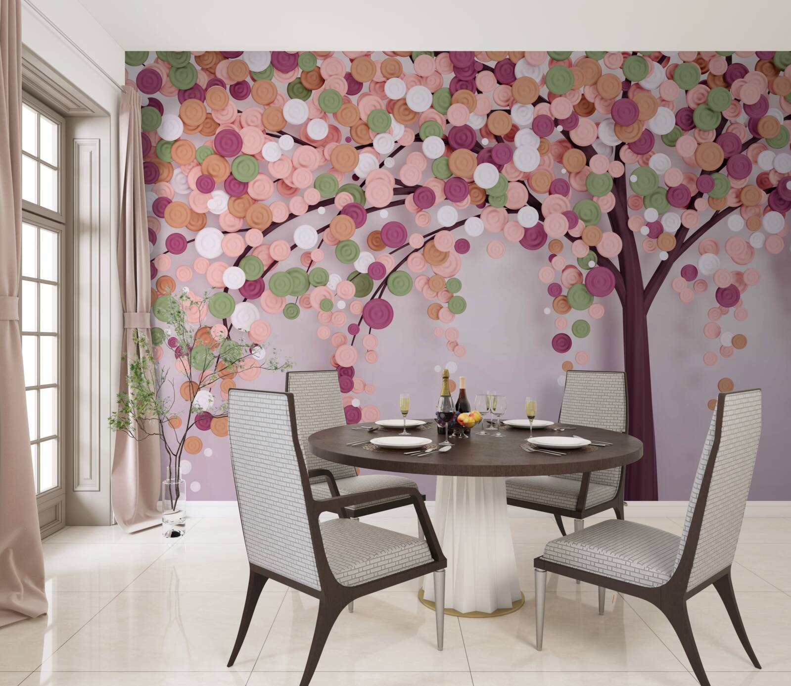 Fotobehang abstracte herfstboom