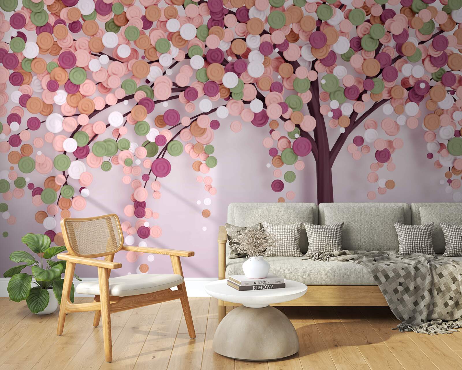 Fotobehang abstracte herfstboom