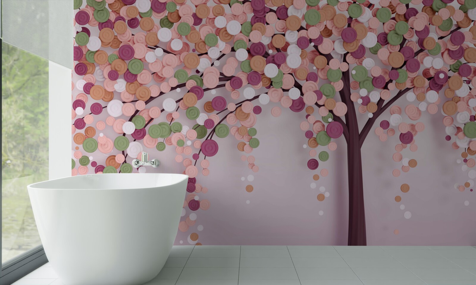 Fotobehang abstracte herfstboom