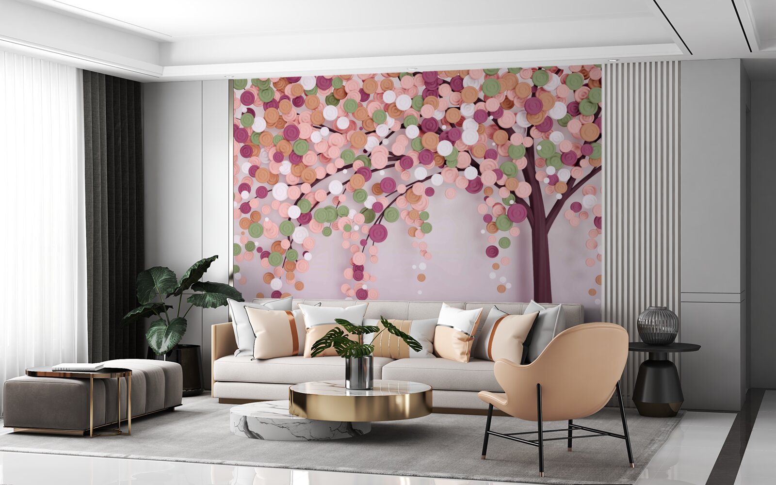 Fotobehang abstracte herfstboom