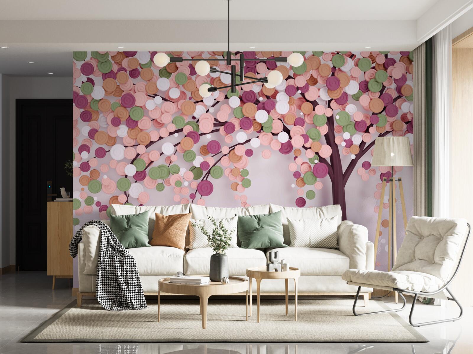 Fotobehang abstracte herfstboom