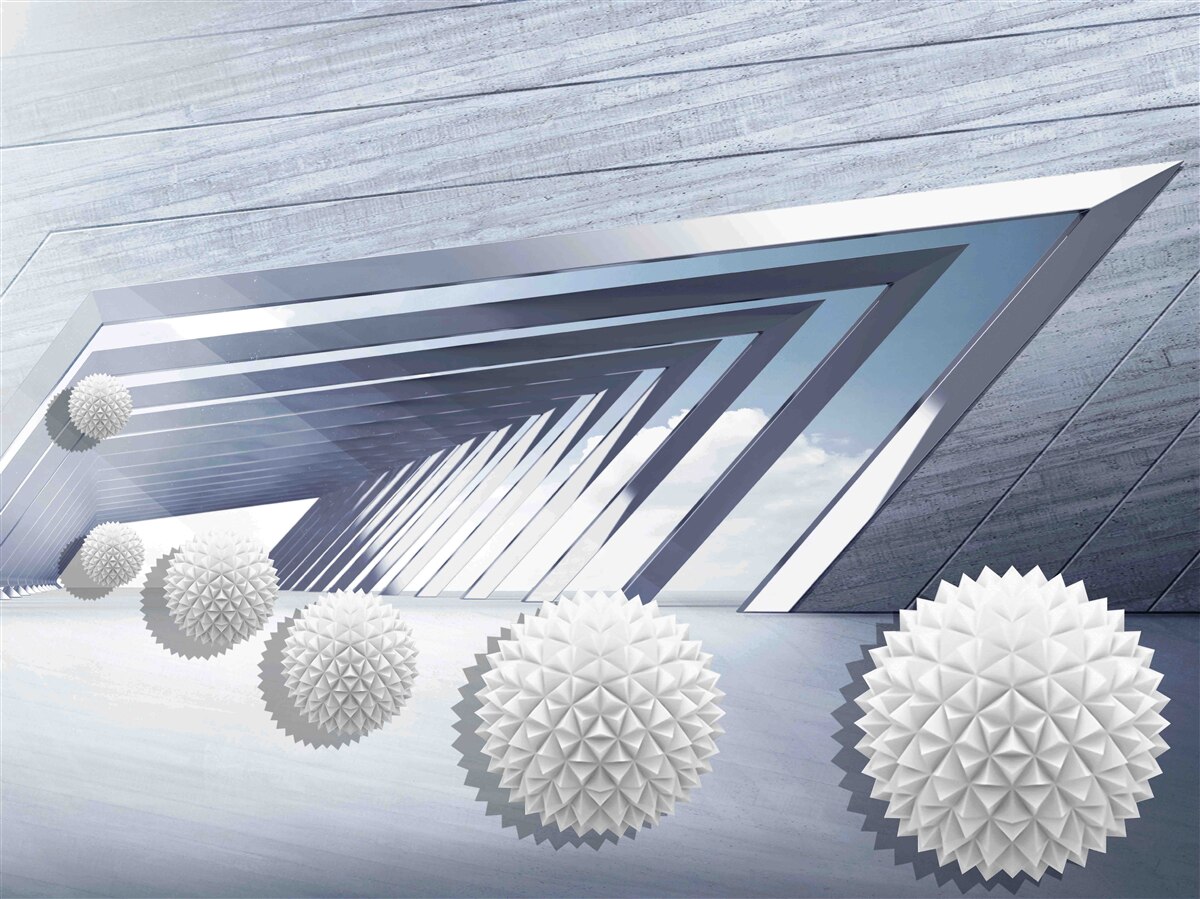 Fotobehang rondvliegende stekelballen in de gang