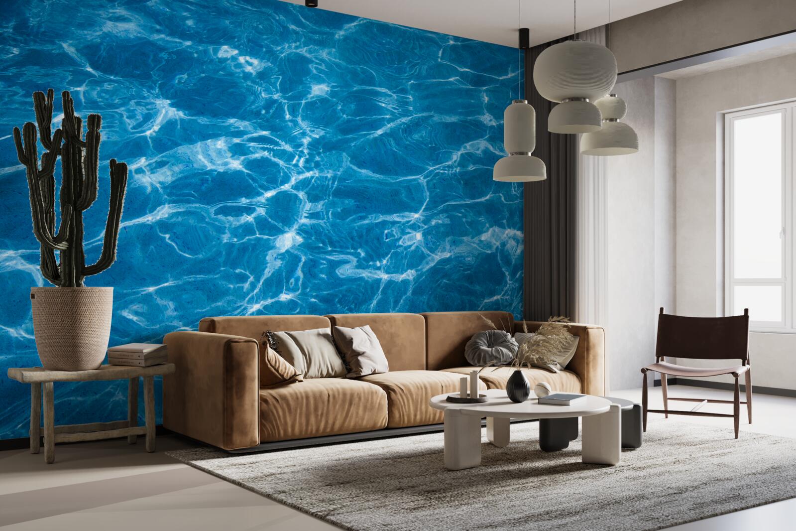 Fotobehang zonneschijn op het water