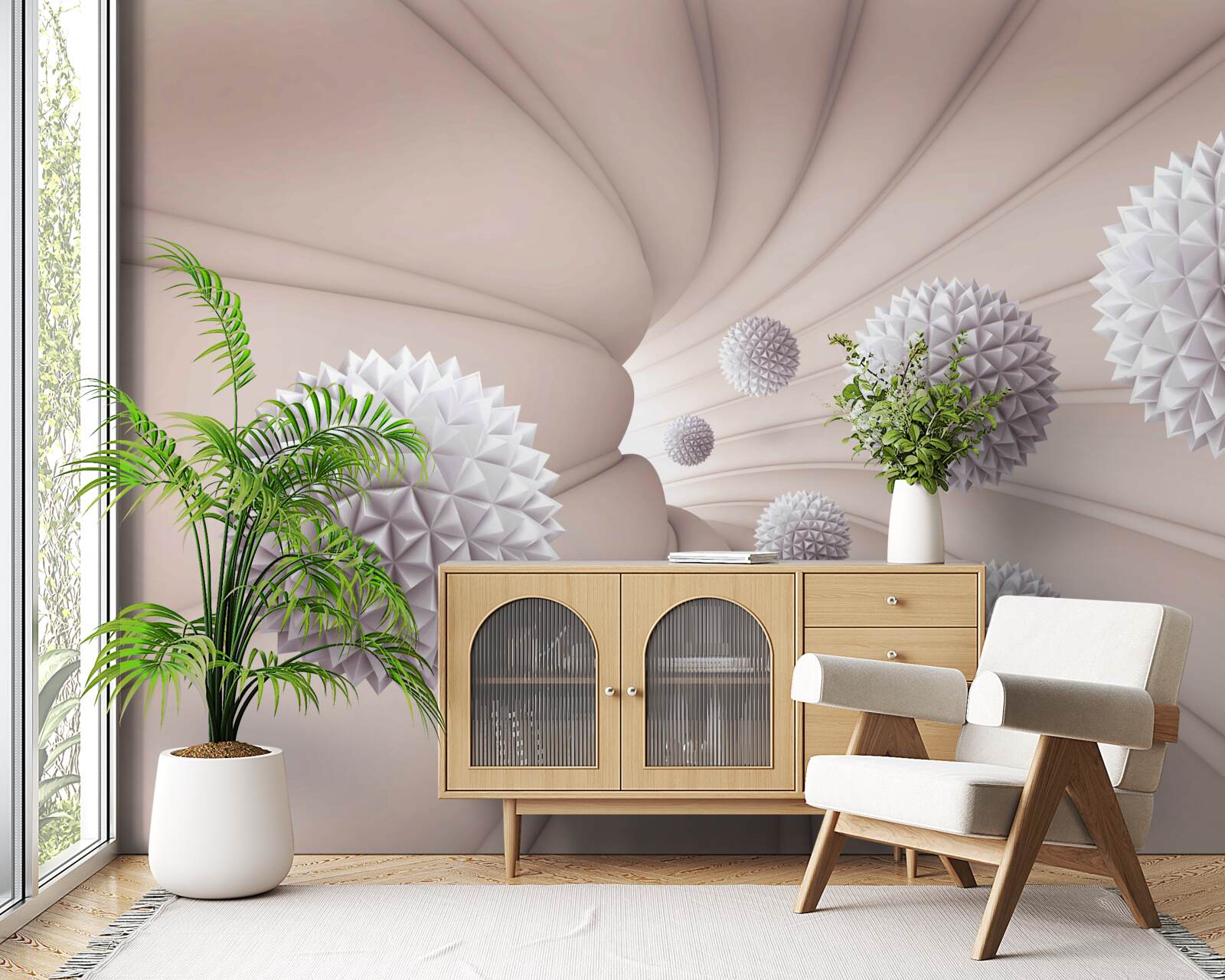 Fotobehang ronde voorwerpen gaan snel de tunnel in