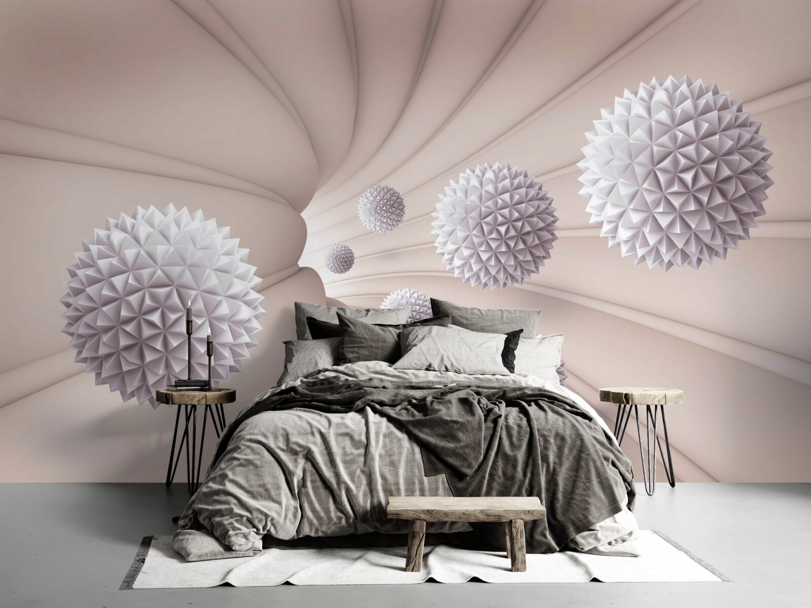 Fotobehang ronde voorwerpen gaan snel de tunnel in