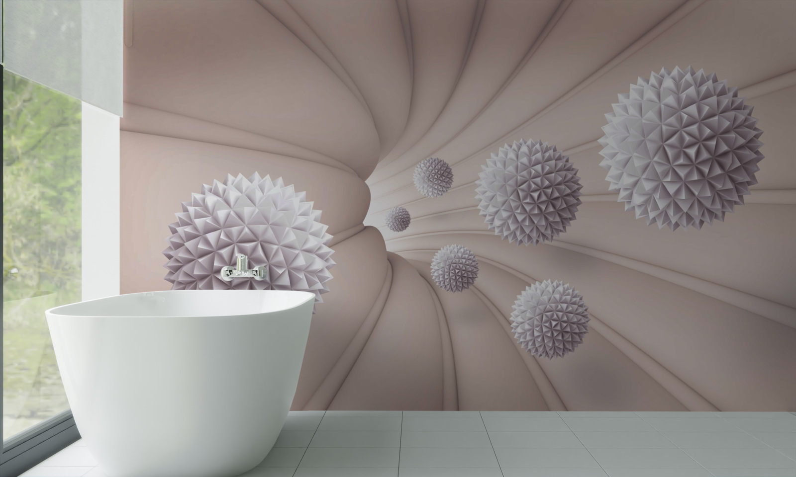 Fotobehang ronde voorwerpen gaan snel de tunnel in