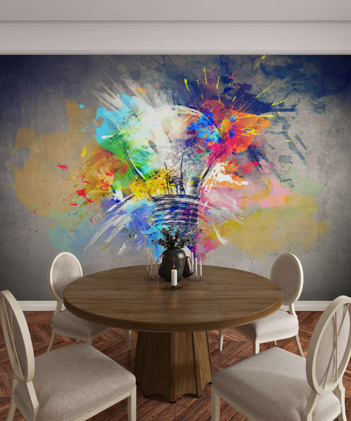 Fotobehang felgekleurde lamp