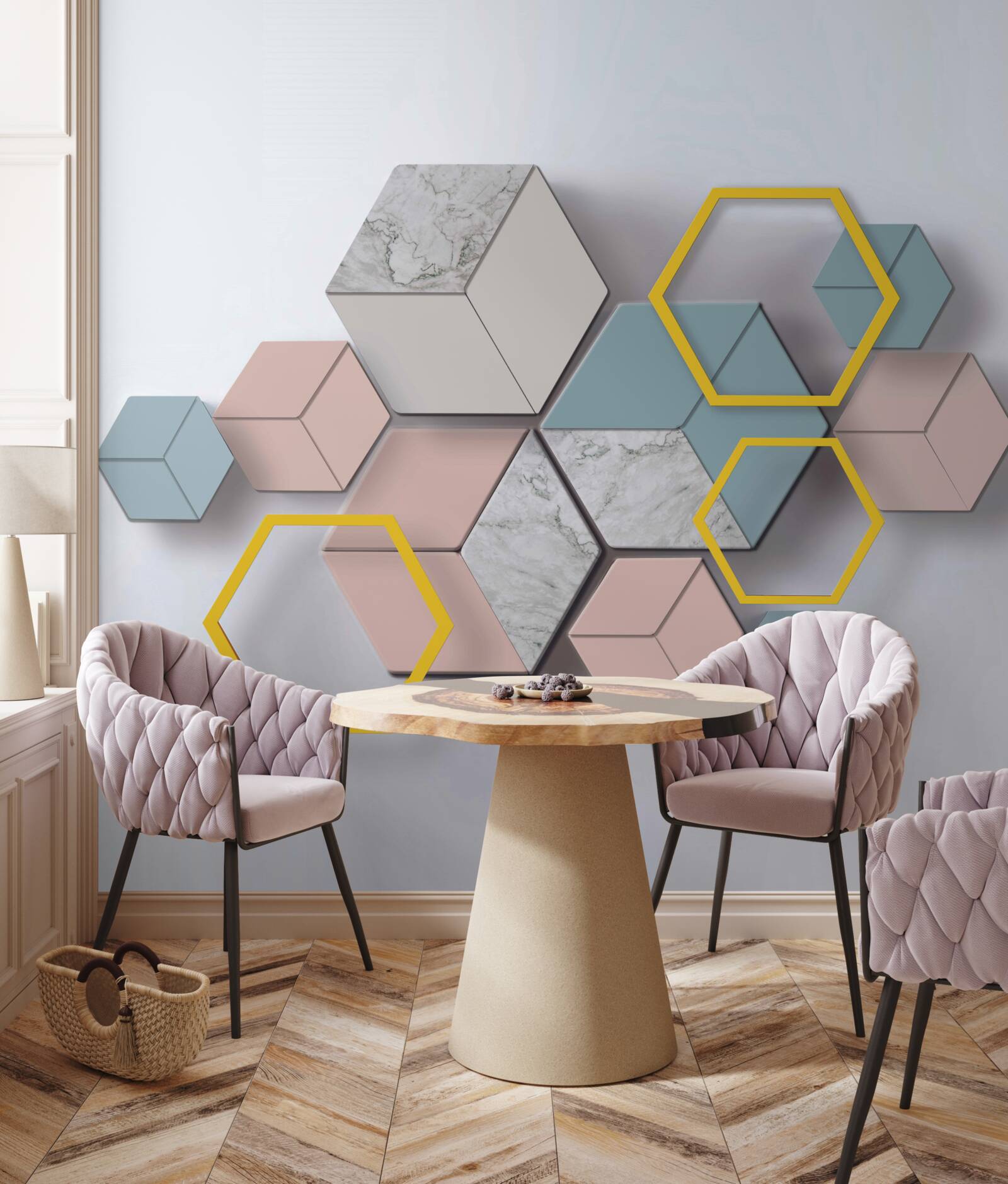 Fotobehang compositie van veelkleurige rechthoeken