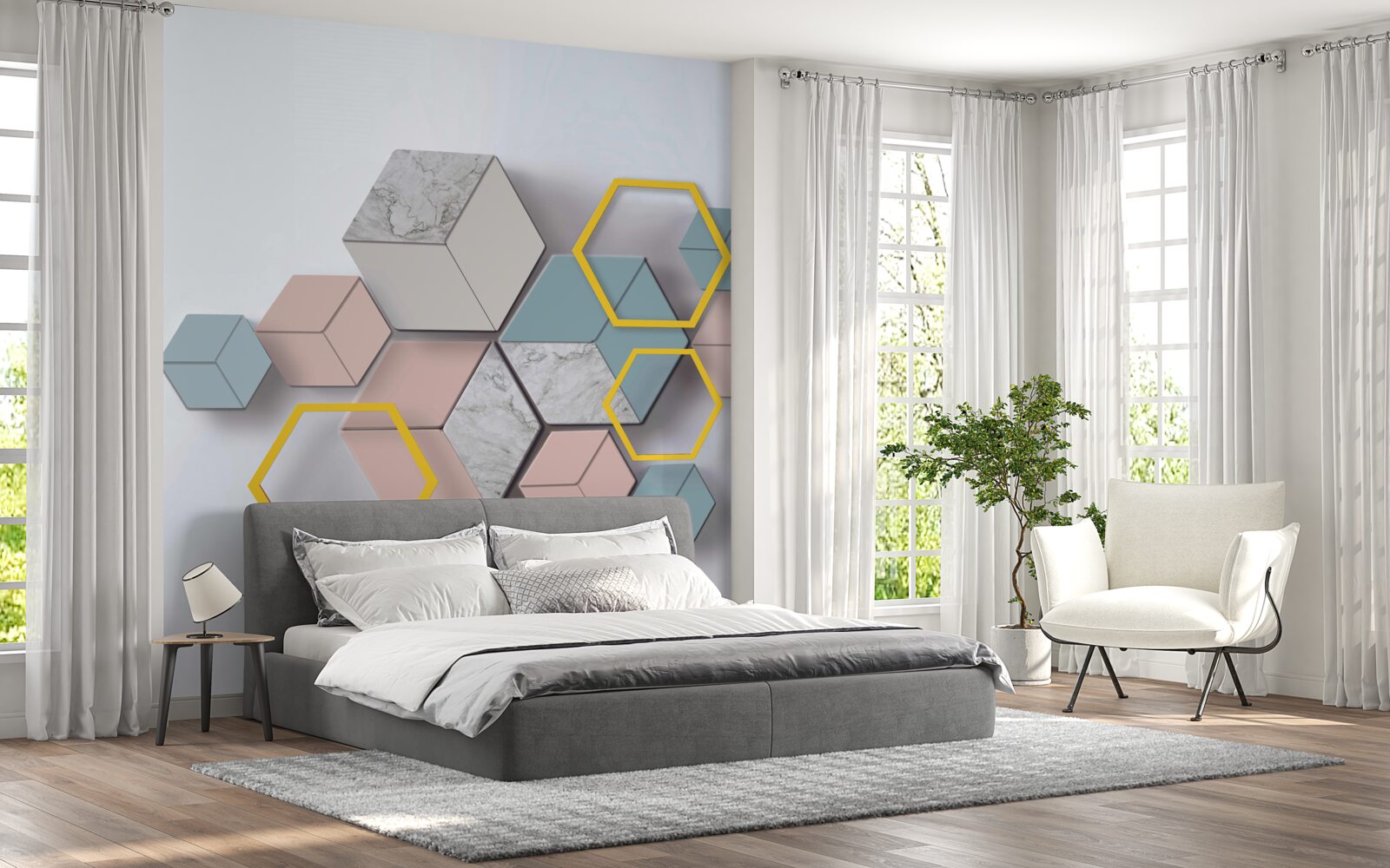 Fotobehang compositie van veelkleurige rechthoeken