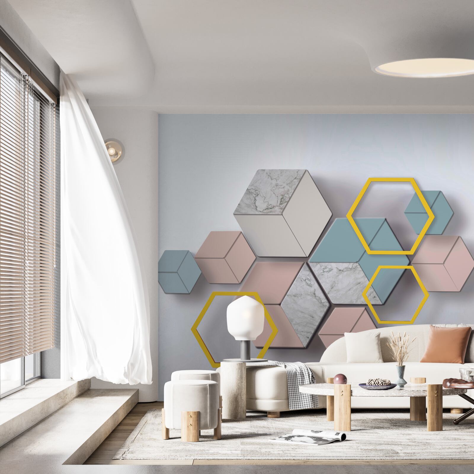 Fotobehang compositie van veelkleurige rechthoeken