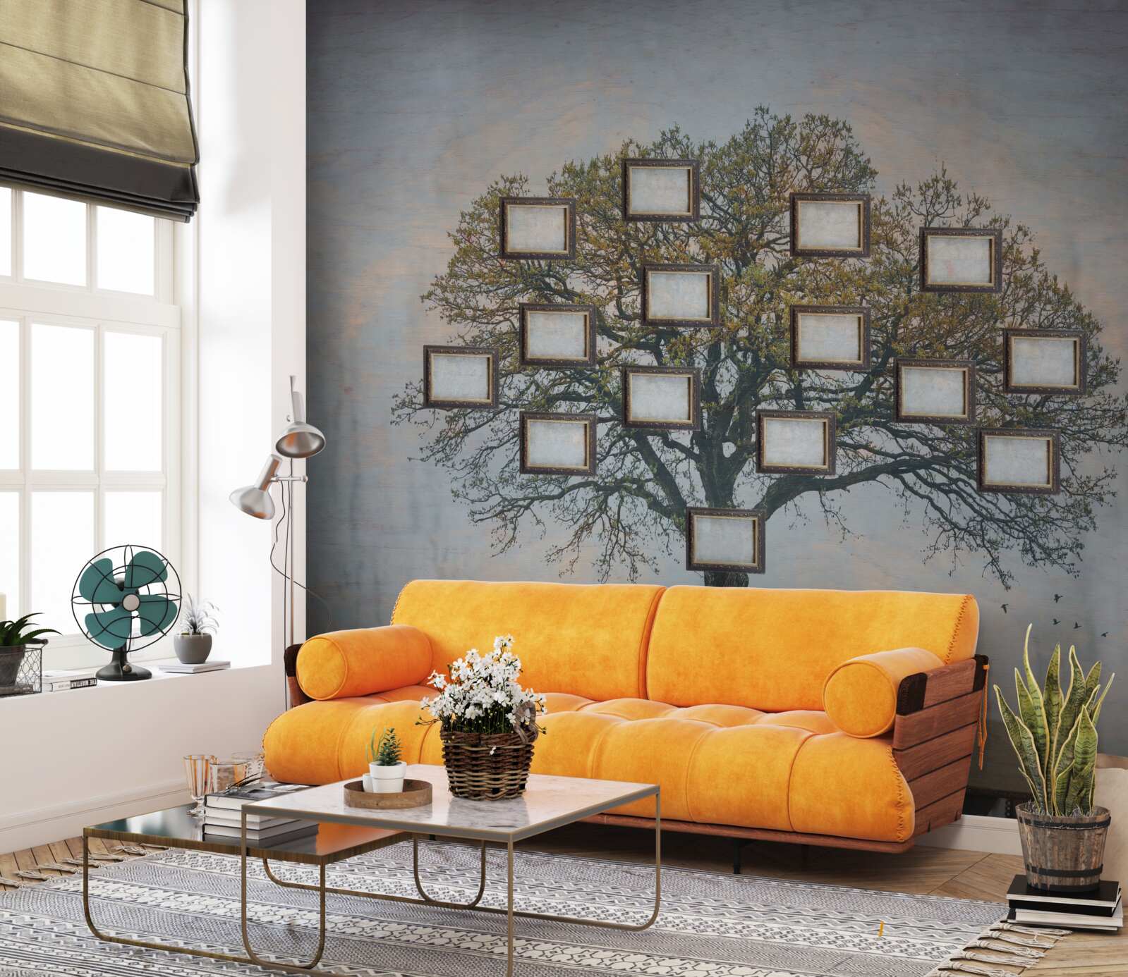 Fotobehang stamboom zonder foto's