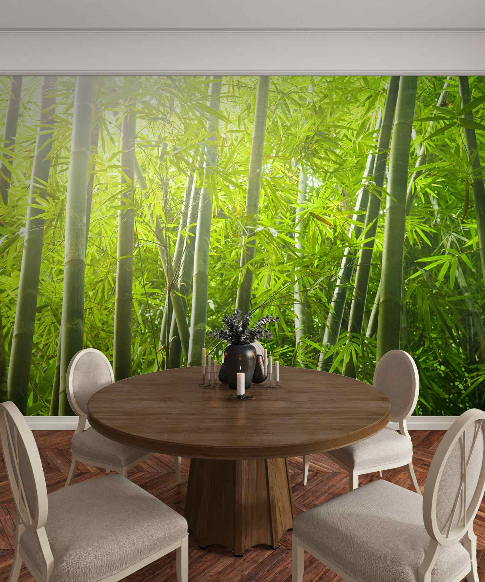 Fotobehang dichte bamboebossen