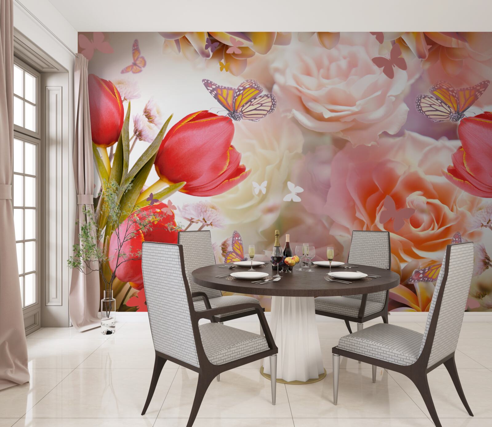 Fotobehang prachtig bloemenpatroon