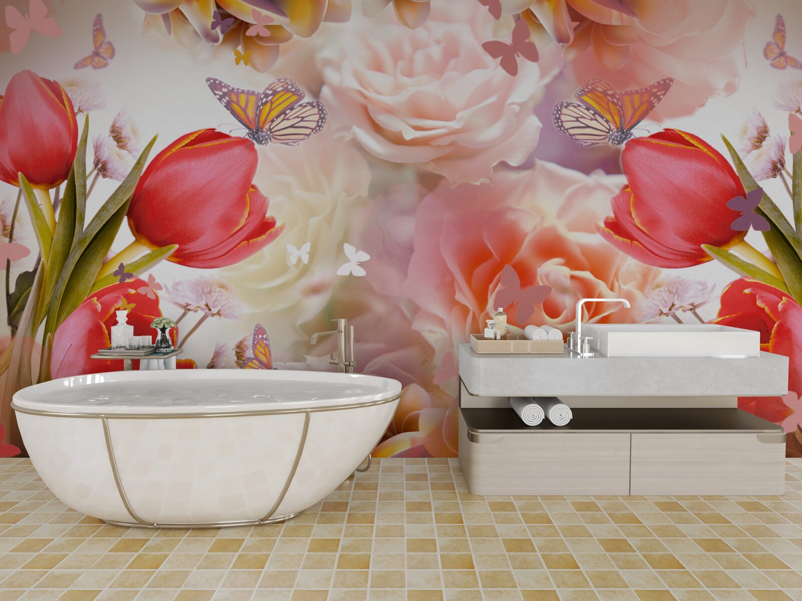 Fotobehang prachtig bloemenpatroon