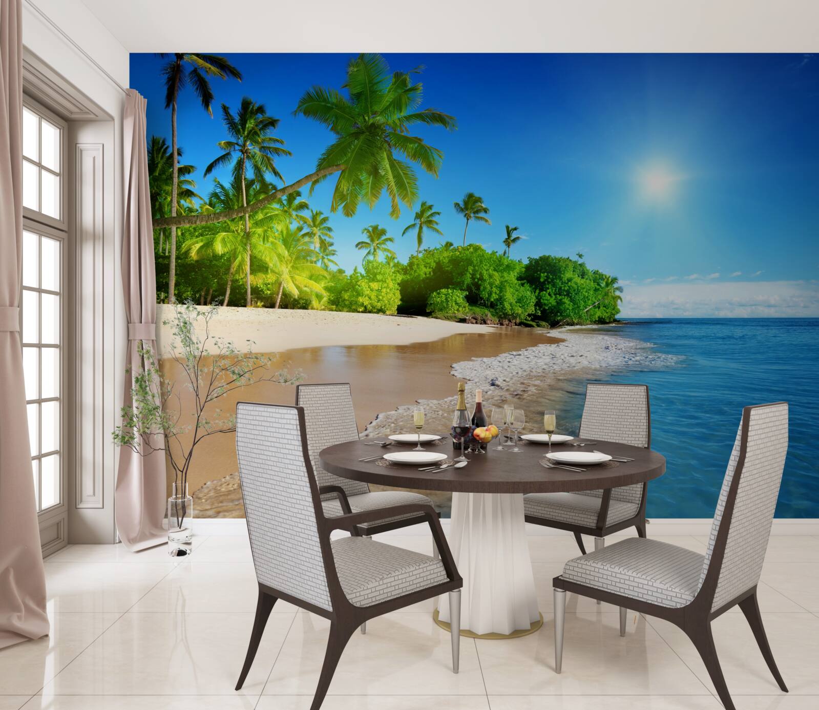 Fotobehang blauwe kust