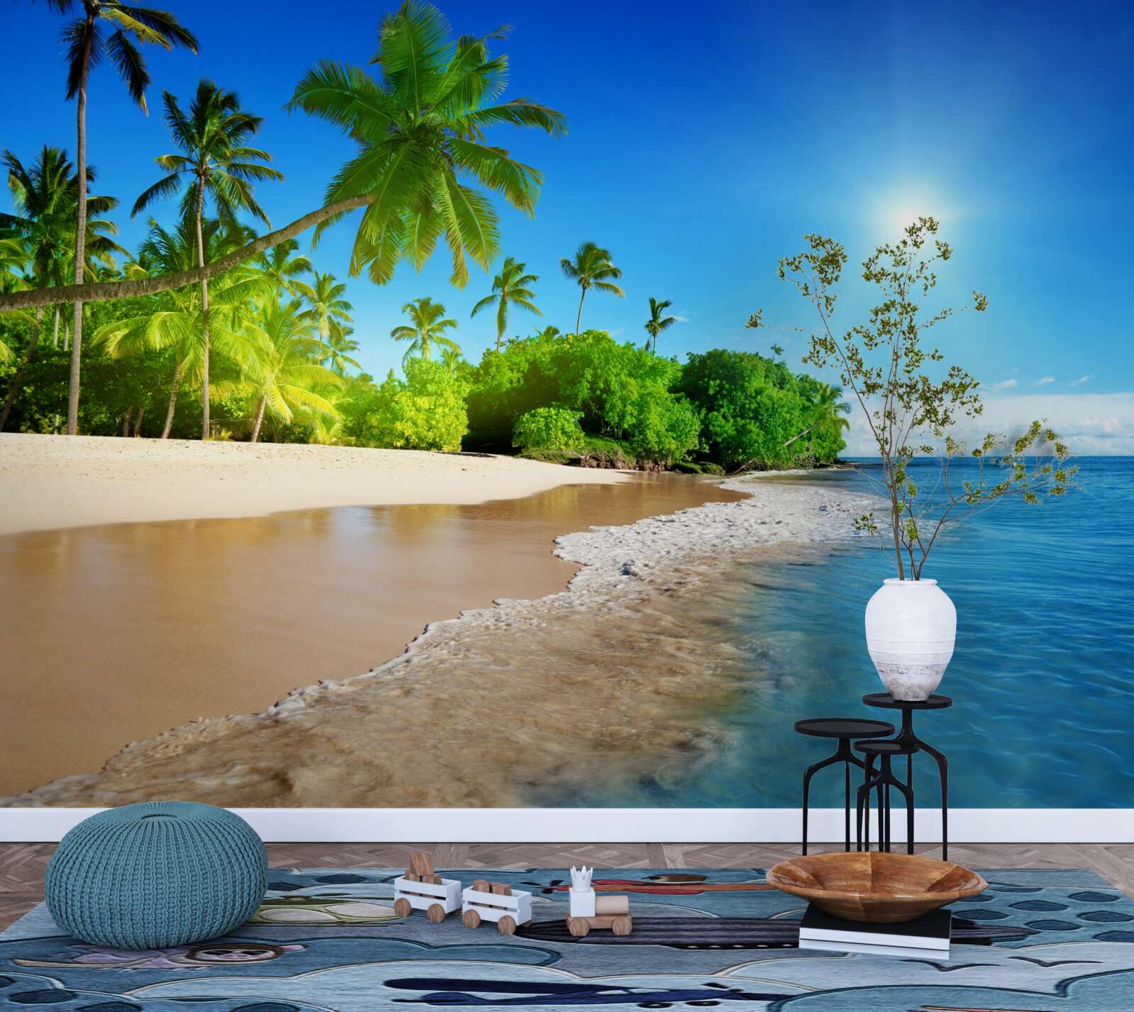 Fotobehang blauwe kust