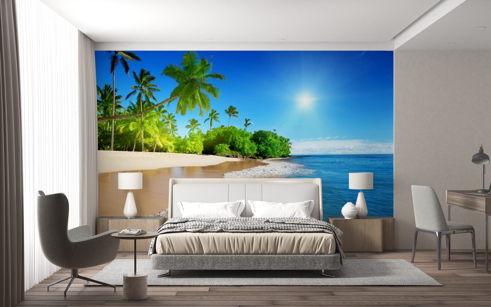 Fotobehang blauwe kust