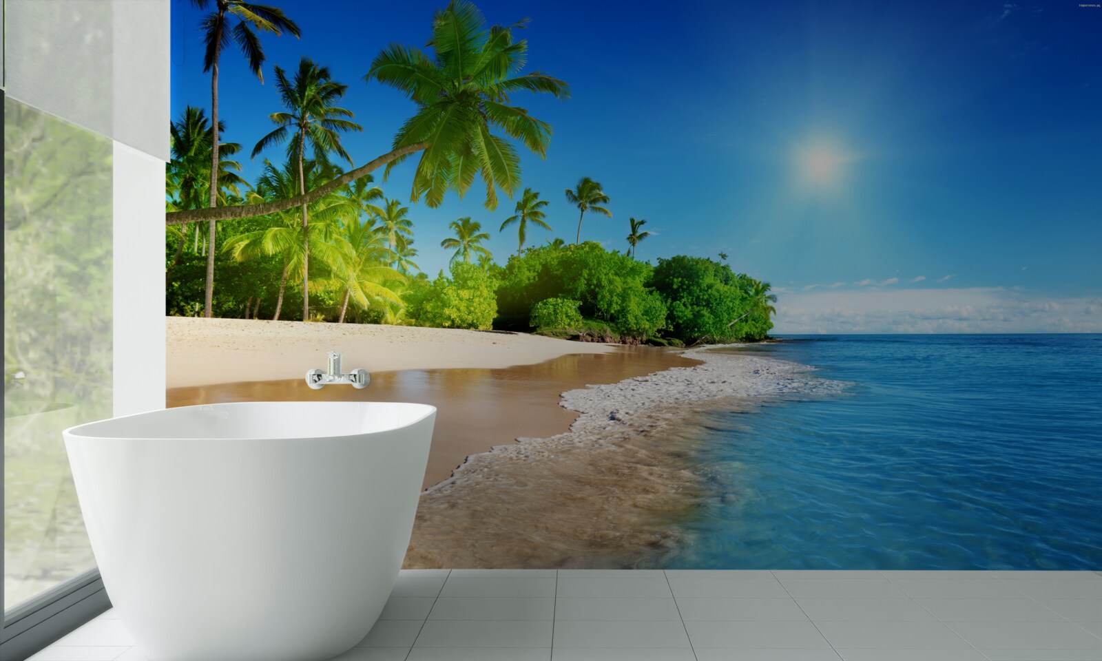 Fotobehang blauwe kust