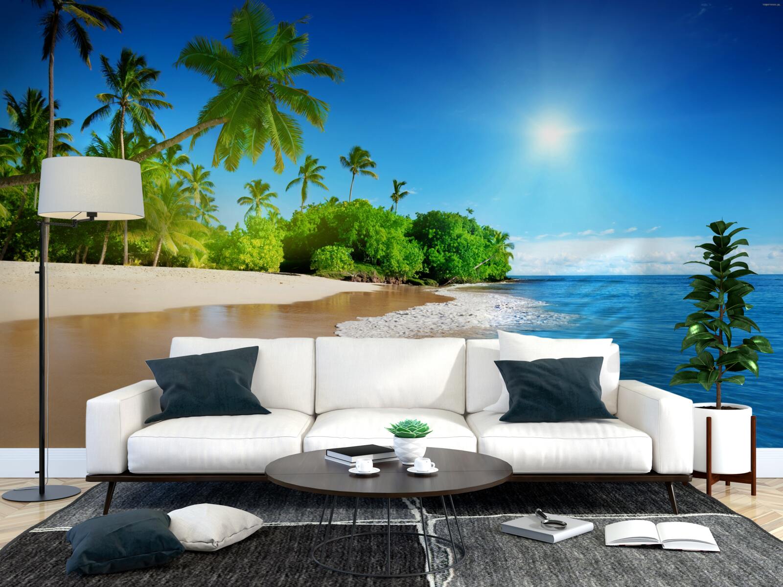 Fotobehang blauwe kust