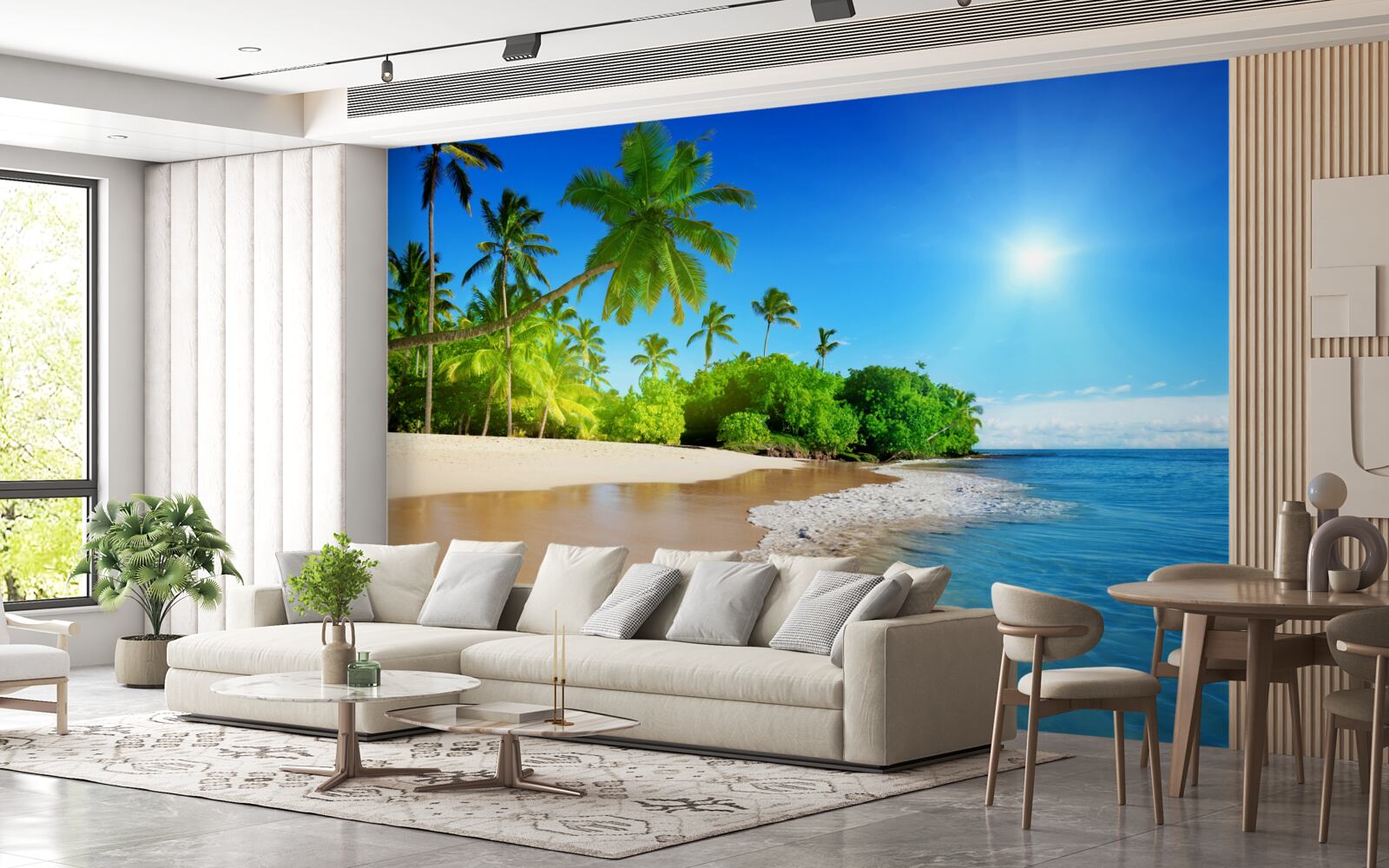 Fotobehang blauwe kust