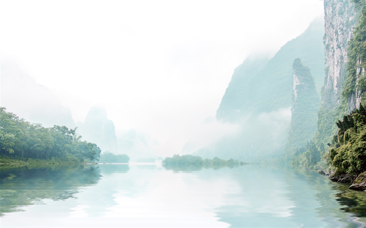 Fotobehang indrukwekkend rivierlandschap