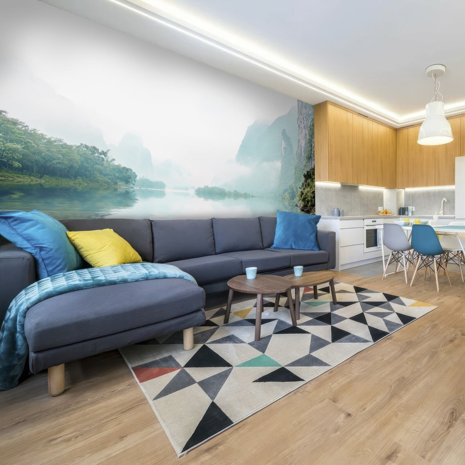 Fotobehang indrukwekkend rivierlandschap