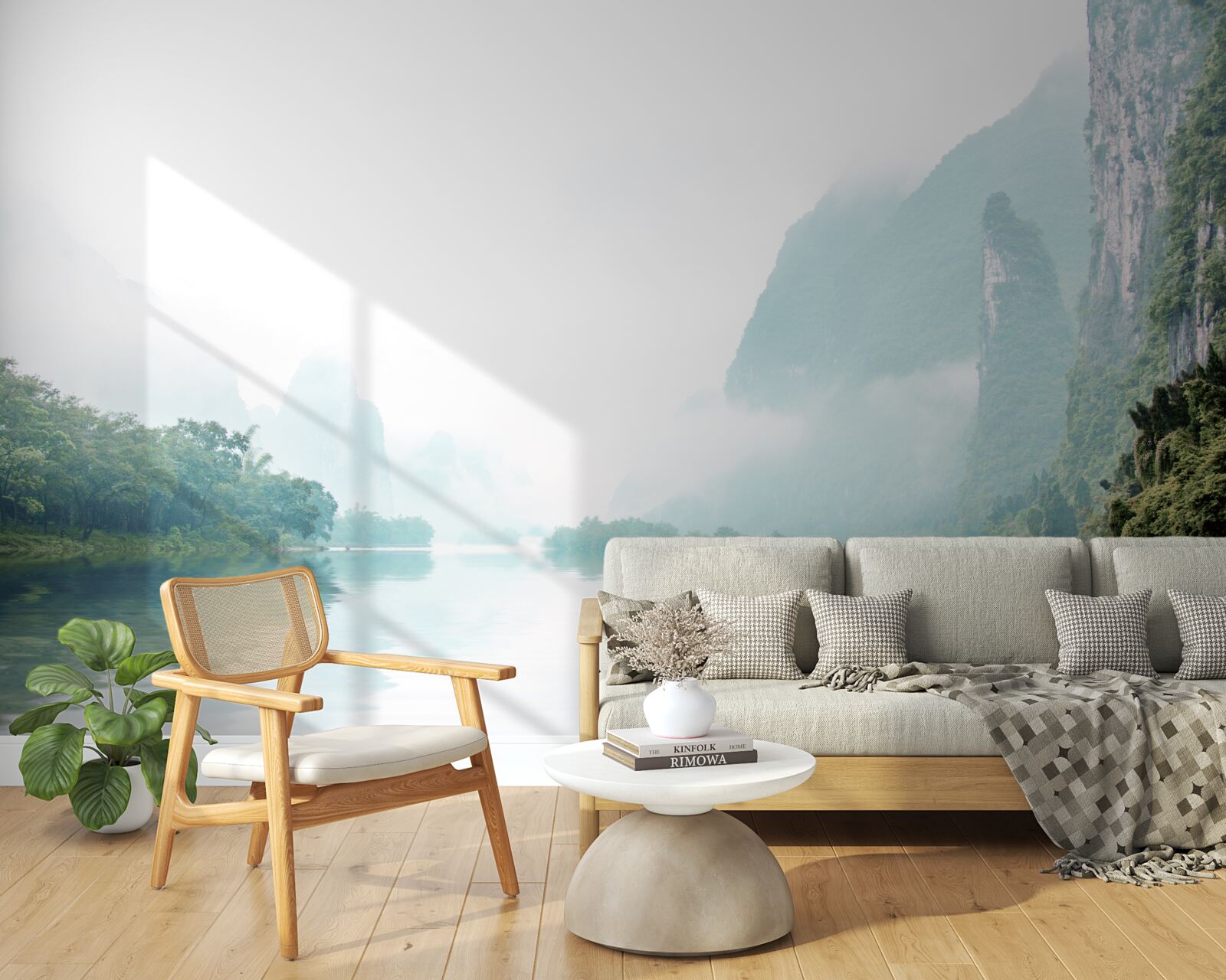 Fotobehang indrukwekkend rivierlandschap