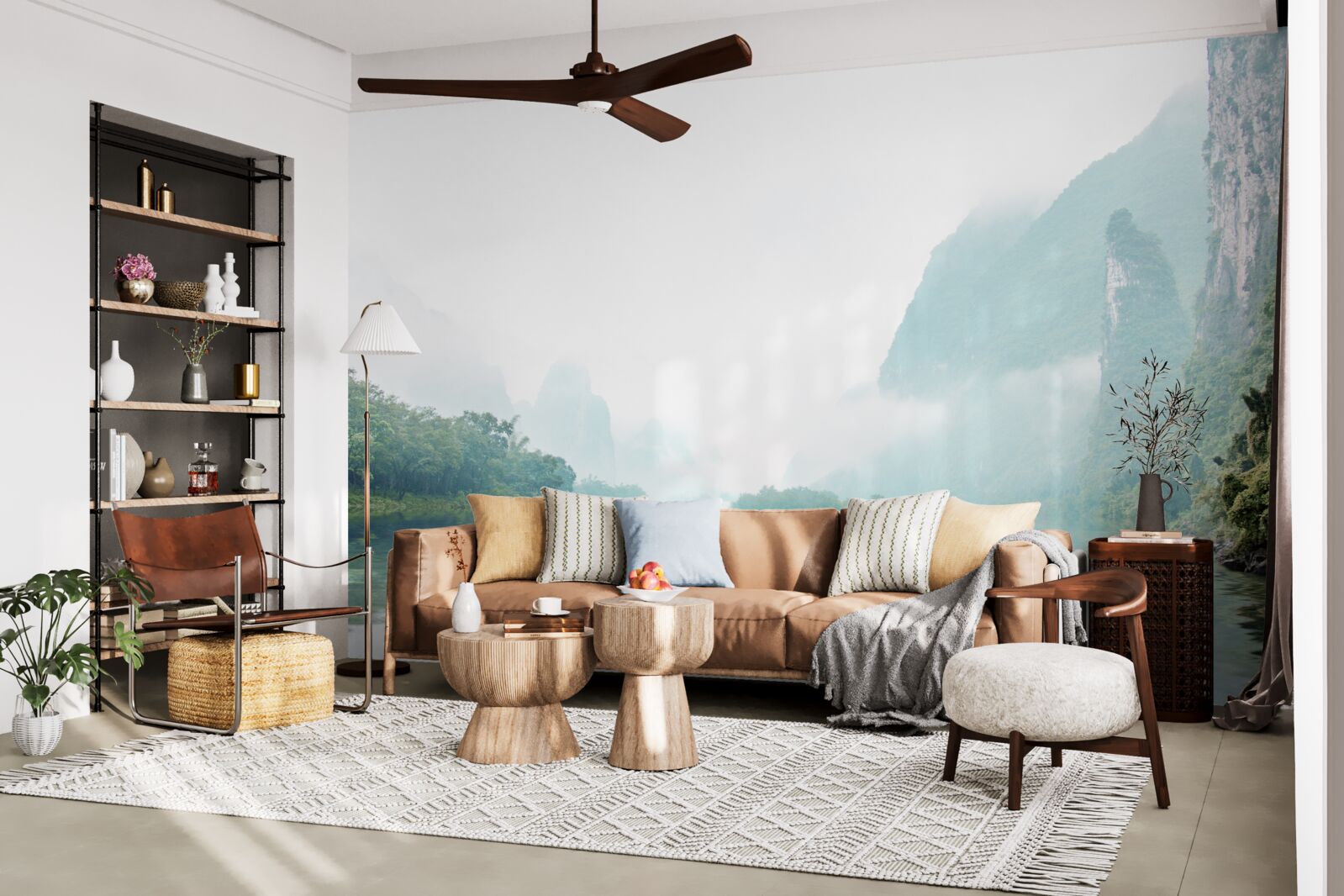 Fotobehang indrukwekkend rivierlandschap