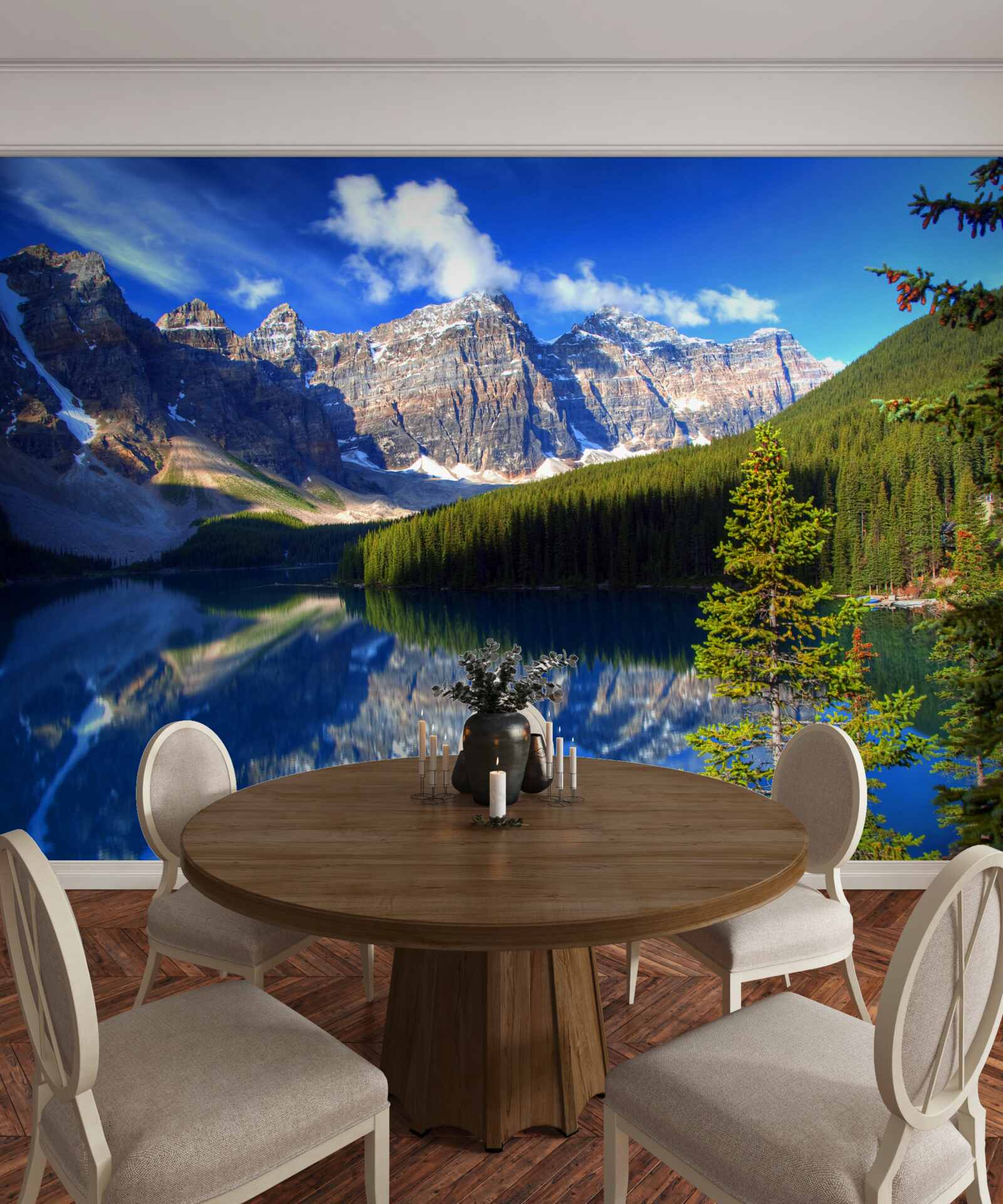 Fotobehang louise lake, gelegen in banff