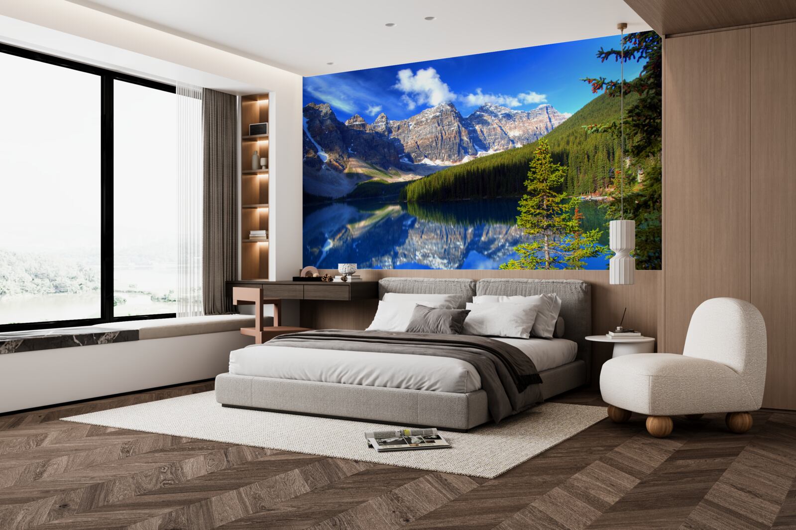 Fotobehang louise lake, gelegen in banff