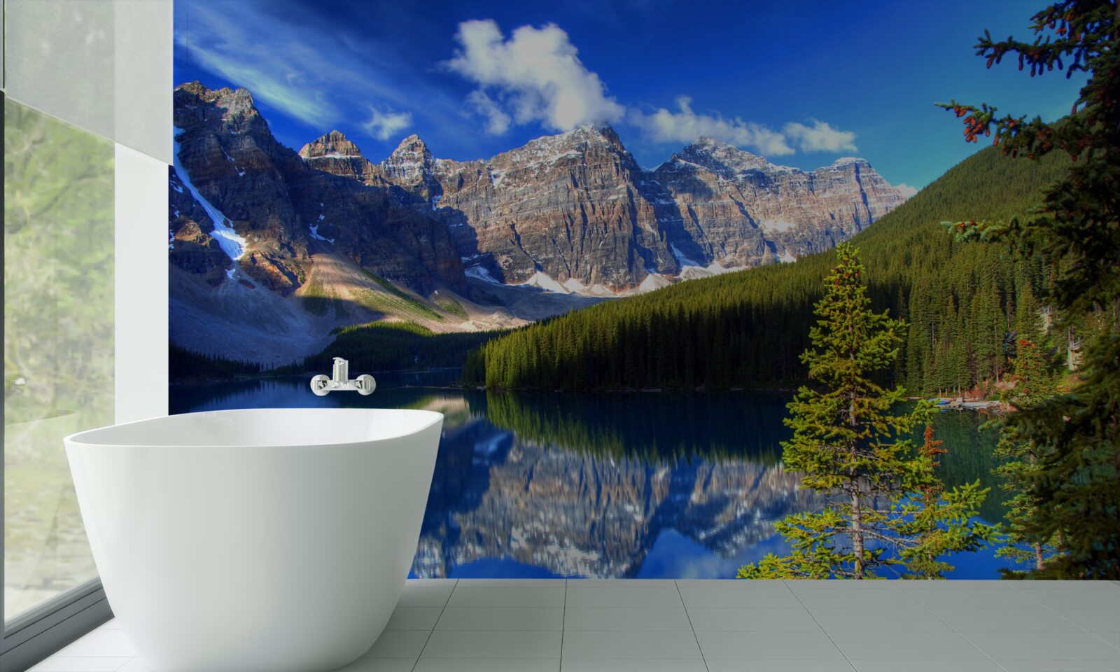 Fotobehang louise lake, gelegen in banff