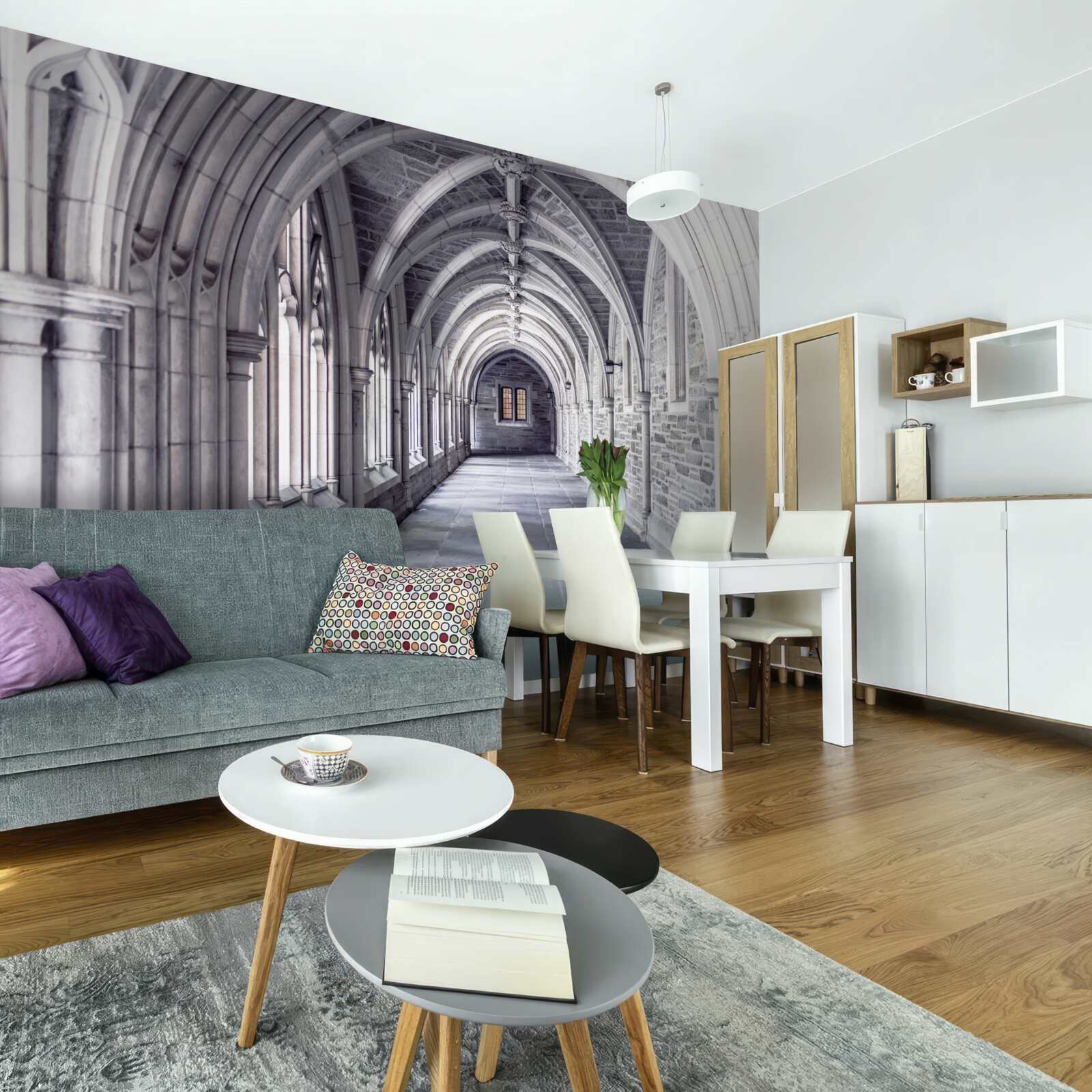 Fotobehang architecturale elementen van de loopbrug