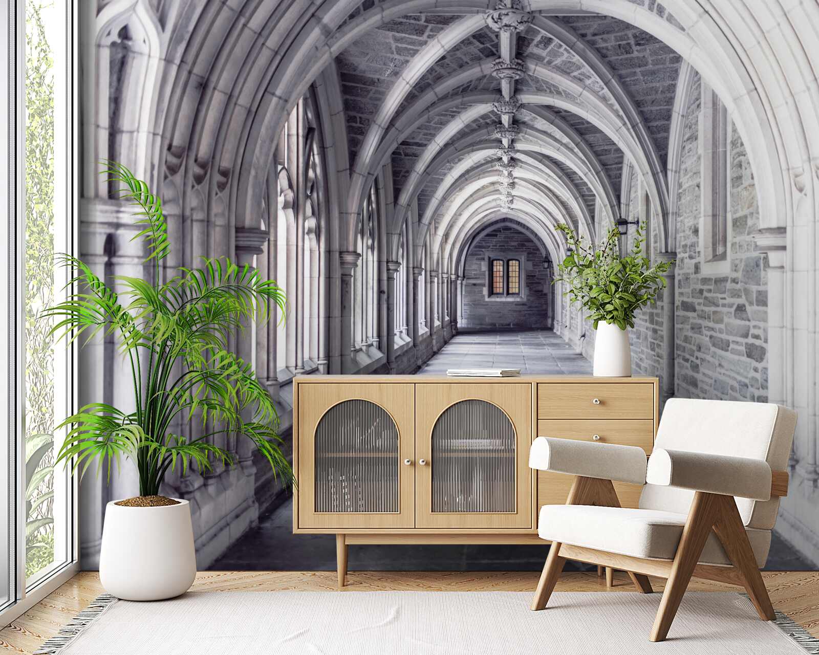 Fotobehang architecturale elementen van de loopbrug