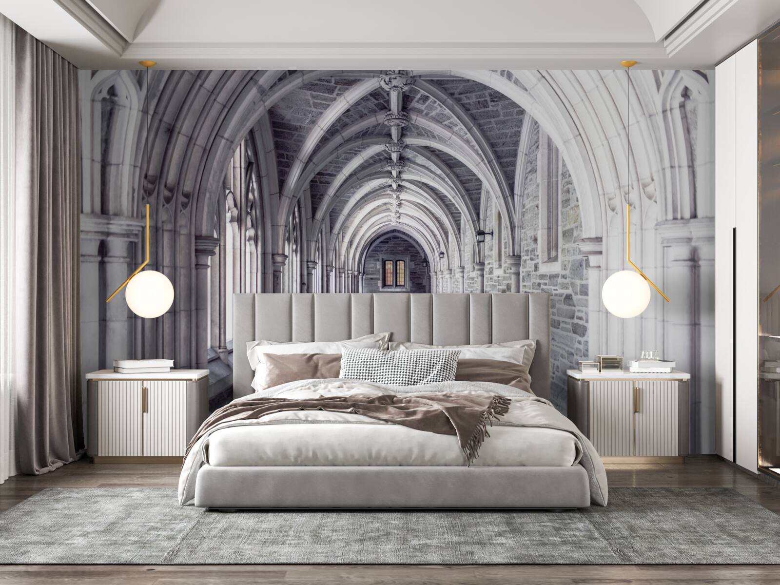 Fotobehang architecturale elementen van de loopbrug