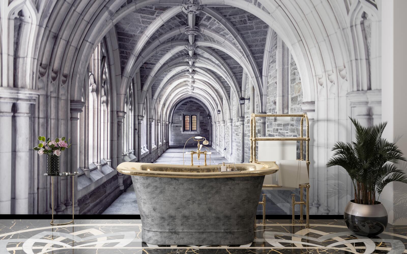 Fotobehang architecturale elementen van de loopbrug