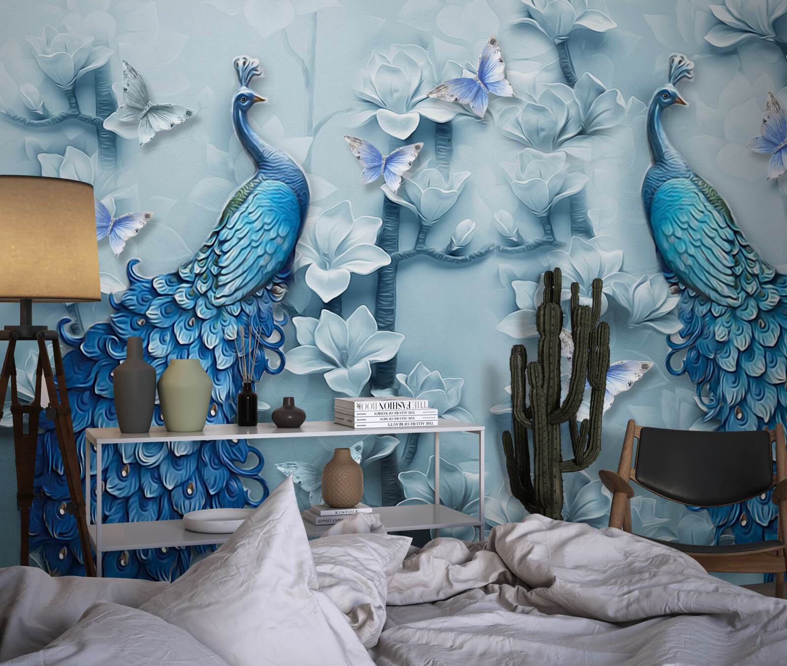 Fotobehang een paar prachtige pauwen