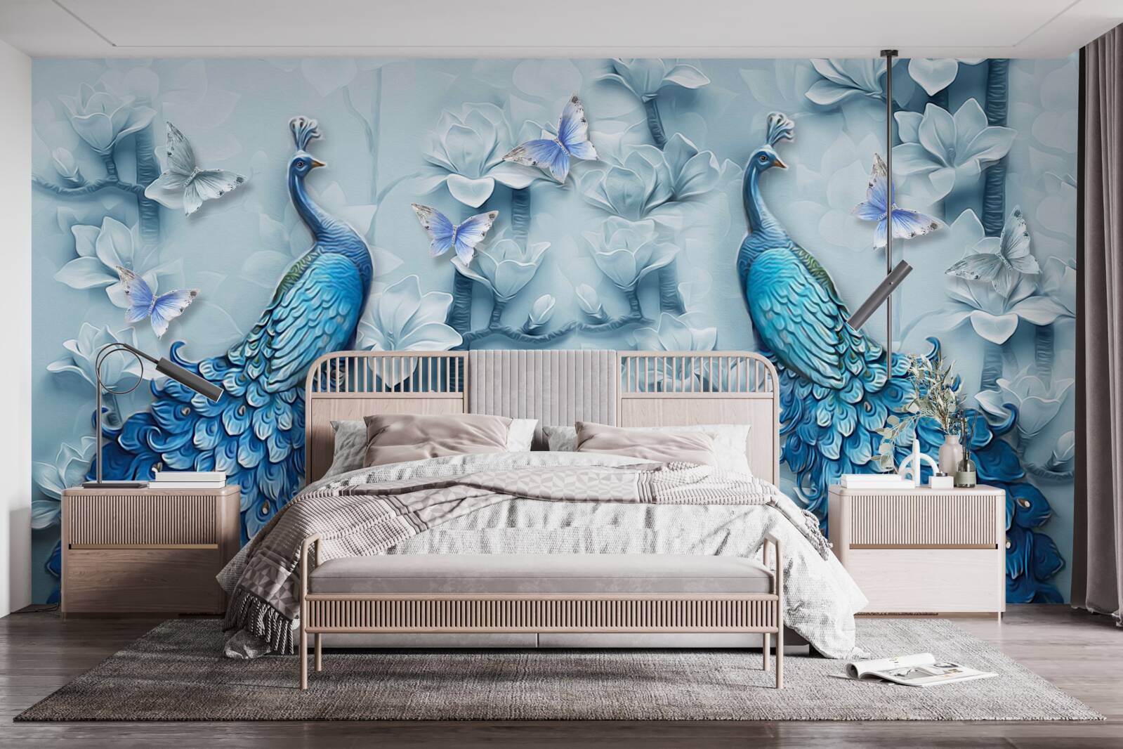 Fotobehang een paar prachtige pauwen